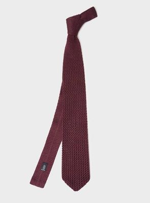 Wool Como Knit Burgundy Tie
