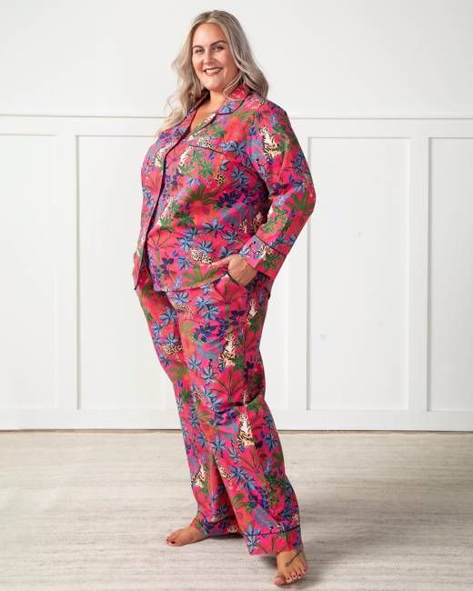 Big Cat Energy - Tall Long PJ Set - Fuchsia