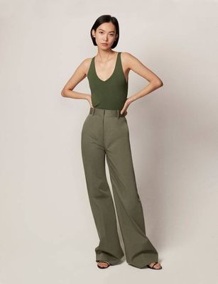Wide Leg Pant | Olive Green