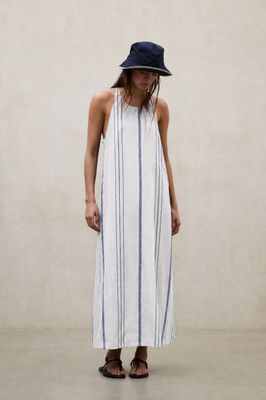 WHITE CROME STRIPED DRESS