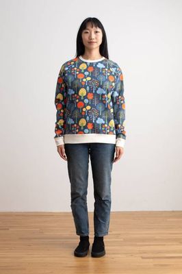Adult Sweatshirt - Trees Navy & Green