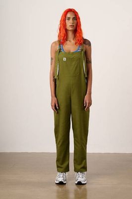 Una - Latzhose aus Baumwolle in Khakigrün