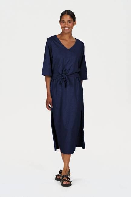 HALLIE Organic Cotton Dress - Navy