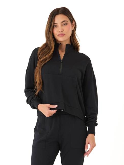 Florynce Feather Fleece Mock Neck Pullover