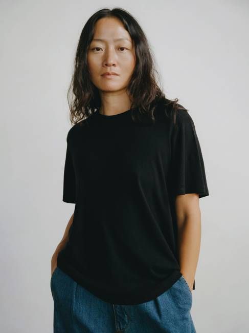 Big Tee, Regen Silk Noil Jersey, Black