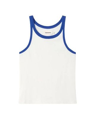 White blue contrast Harriet halter top