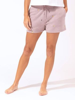 Lemon Embroidery Fleece Short