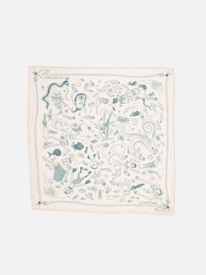 Ingrid Bandana Deep Sea Doodles Pink cotton | Nudie Jeans