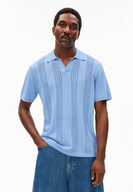COTTON KNIT POLOSHIRT | wedgwood