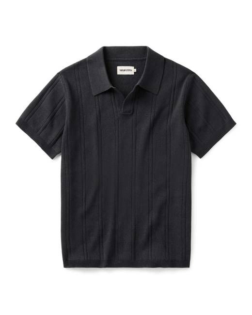 The Valencia Sweater Polo in Heather Coal Rib