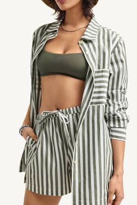 Nadia Shirt - Olive Cotton Poplin