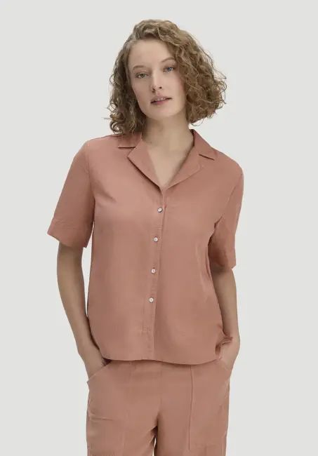 Relaxed blouse made of TENCEL™ Lyocell with linen