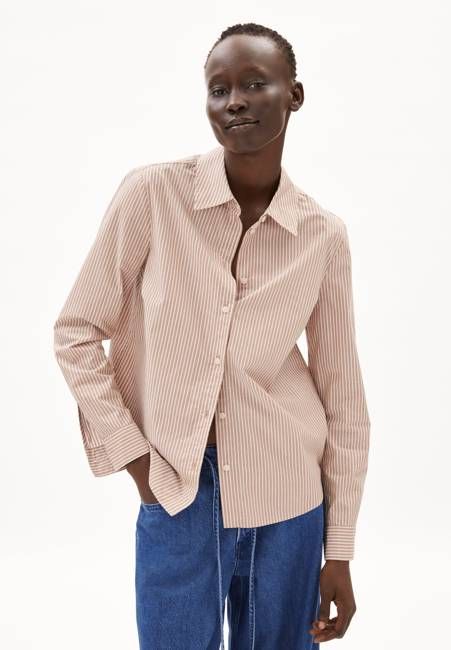 LOUILAA STRIPED | pale umber-light oatmilk