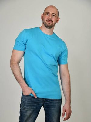 Organic Extra Long Slim T-Shirt (Cyan)