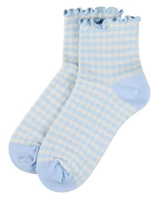 Blue Check - Gingham Anklet Sock - Infinity Classics