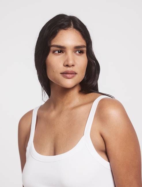 Classic Rib Cami Top in White