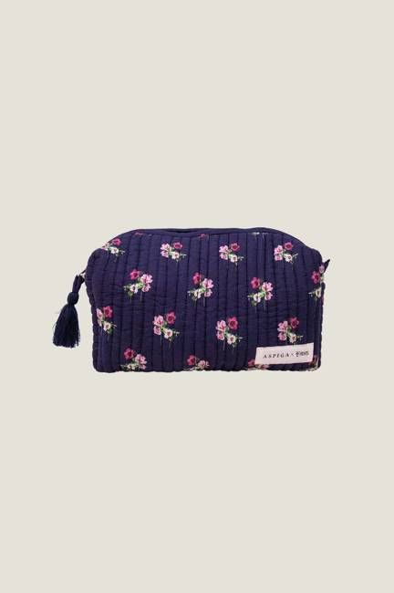 RHS Organic Cotton Printed Small Wash Bag  | Navy