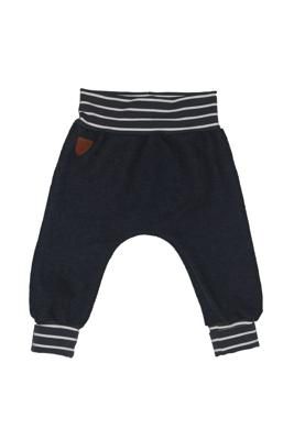 Mitwachsende Walkhose, Babyhose dunkelblau + Streifen -
