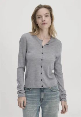 Reguläre Strickjacke aus reiner Bio-Merinowolle