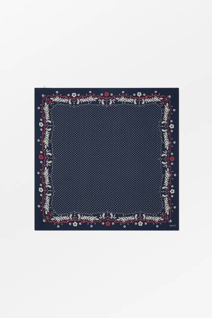 Juniper big scarf - Navy/Red/Ecru