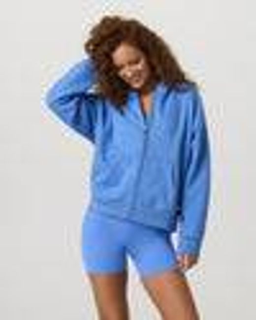 Restore Full Zip Hoodie | Riviera Blue Zip-Up Sweater | Vuori