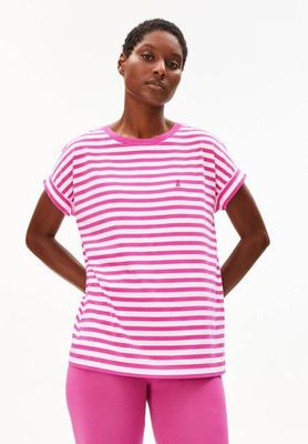 IDAARA STRIPES T-SHIRT | white-very berry