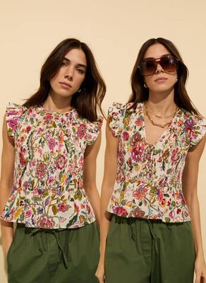 Mariah Organic Cotton Smocked Blouse