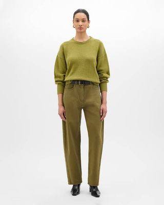 Cashmere Knit Sweatshirt | Light Moss