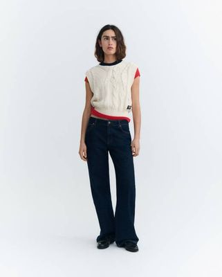 Aria ecru knitted vest