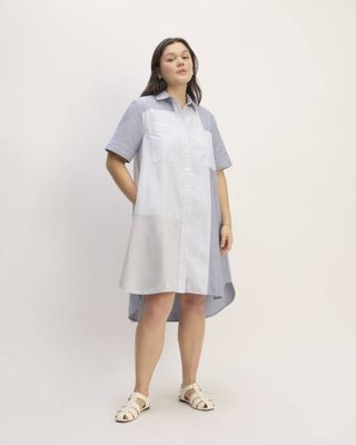 The Everlane x Marques' Almeida Patchwork Daytripper Dress | Blue Stripe Patchwork
