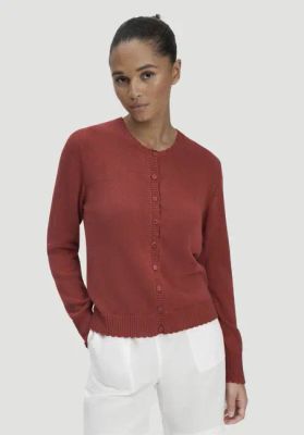 Regular knit jacket made of linen with organic cotton and LENZING™ ECOVERO