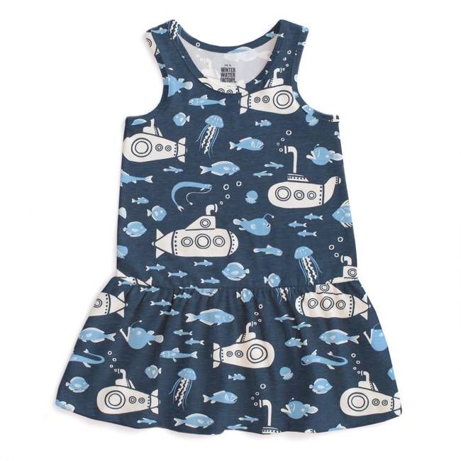 Valencia Dress - Submarines Navy & Blue