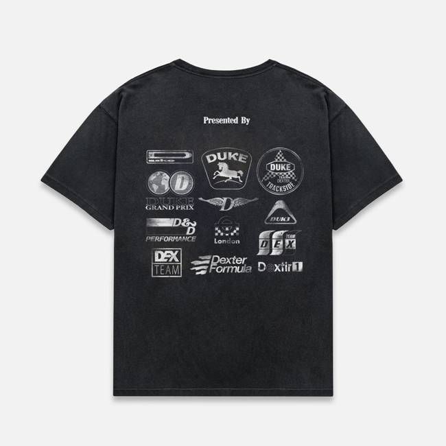 DR3 Sponsors Washed Black Mono T-Shirt