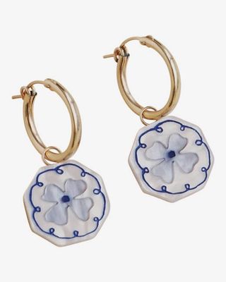 Wolf & Moon Poppy Charm Hoops