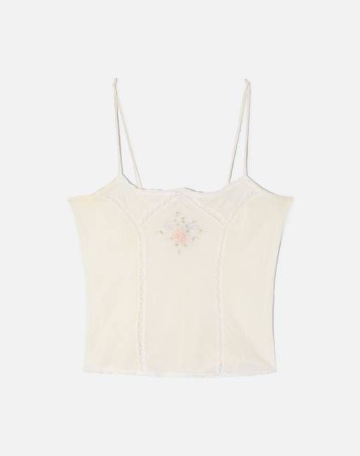 Vintage 70s Embroidered Cotton Top - #1523