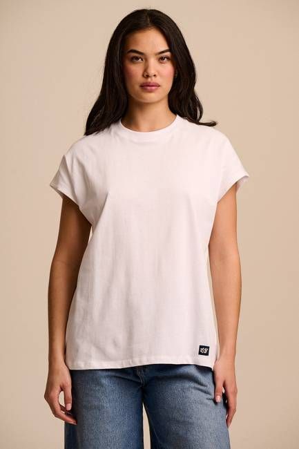 Inessa - Cotton Cap Sleeve T-Shirt in White
