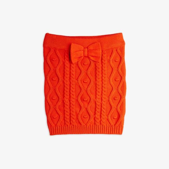 Texture knit bow skirt