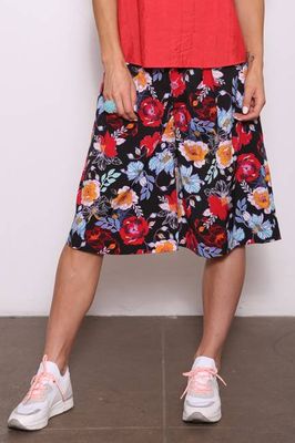 Blair Upcycled Maxi Shorts, Black/Multi