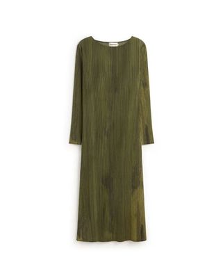 Green pleated midi Myrtle dress