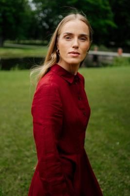 Frida – Linen Dress with Shirt Collar