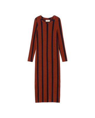 Brown navy stripes Gina dress