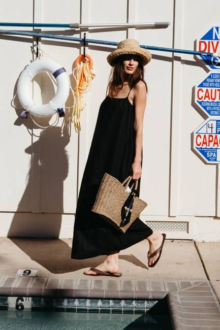 Soliel Dress in Black Linen