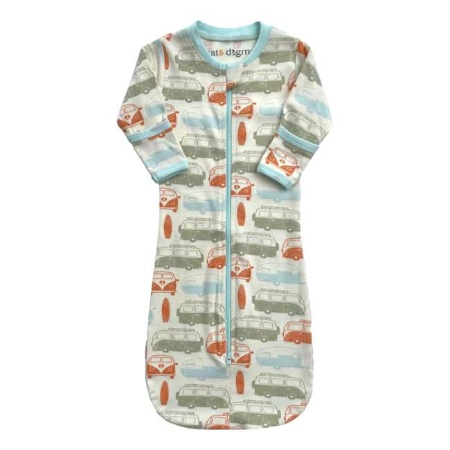 GOTS Certified Organic Cotton Sleepsack - Vintage Busses