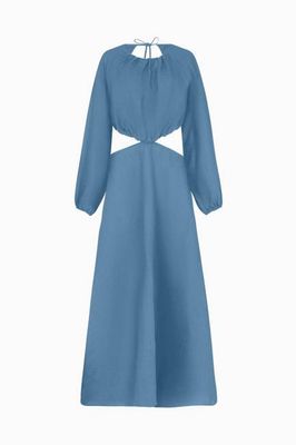 The Emilia Cut-Out Maxikleid in Mohnblau