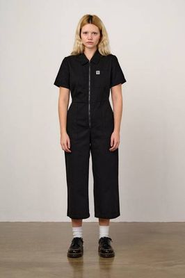Ragan - Organic Cotton Black Zip Jumpsuit in Black
