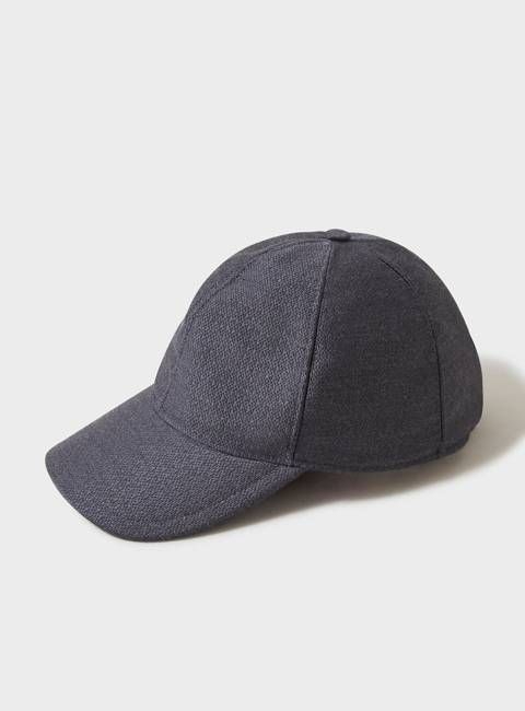 Wool/Cotton Upcycled Flannel Anthracite Baseball Cap