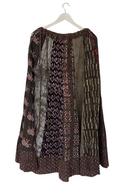 NEW! Flared Cotton Blockprint Patchwork Skirt No. 18