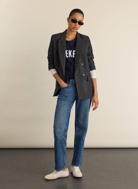 Eugenie Wool Blend Tailored Blazer