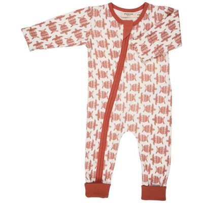 Zip Romper - Turtles, Orange