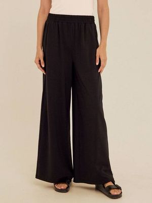 Phaedra Stretch Seersucker Wide Leg Pant